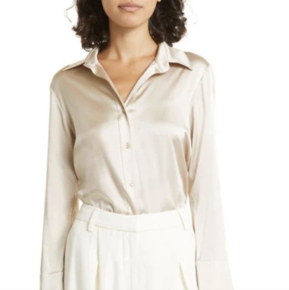 TWP bessette silk shirt cream